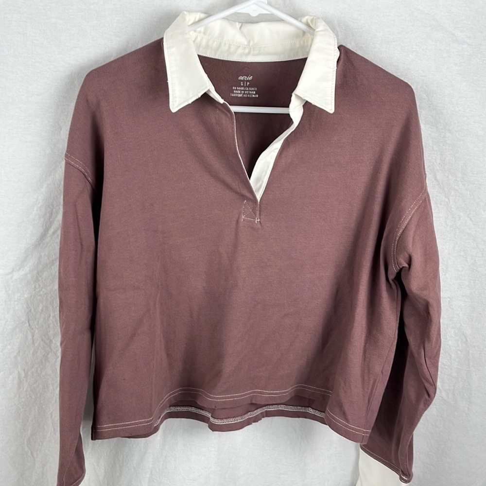 Aerie small nwt cropped polo top